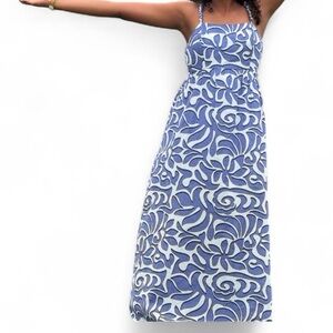 Jessica Simpson Boho Periwinkle Purple Maxi Dress Adjustable Straps Size Small